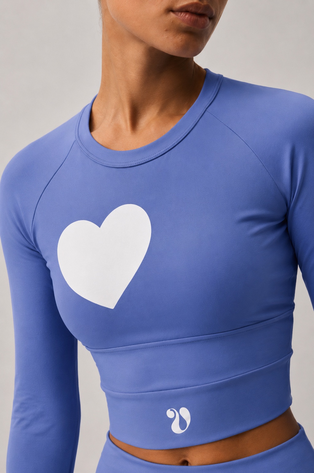 Signature Heart Long-Sleeve Crop Top