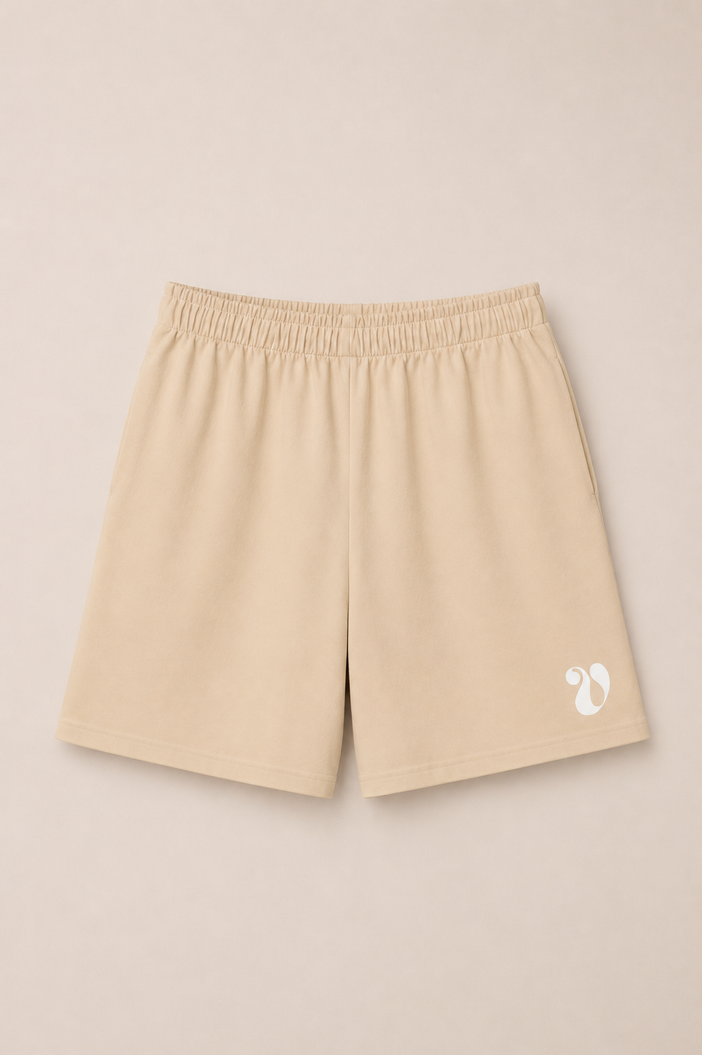 Signature V Long Cotton Shorts Peach